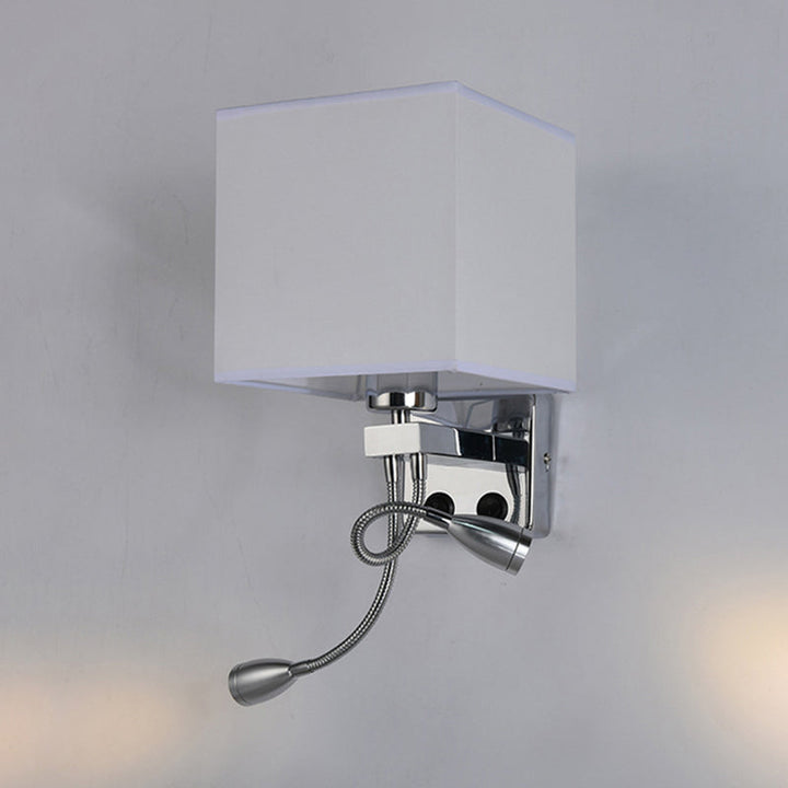 BowLift | White/Black/Beige Cube Wall Lantern Lighting Modernism Fabric 1 Light Wall Mount Light