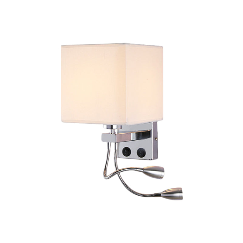 BowLift | White/Black/Beige Cube Wall Lantern Lighting Modernism Fabric 1 Light Wall Mount Light