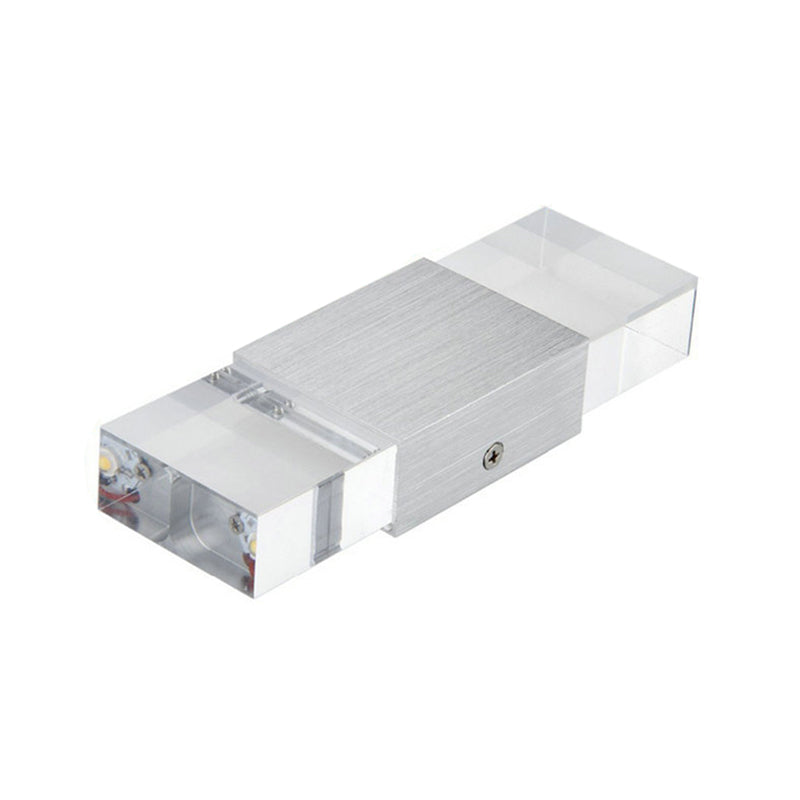 BowLift | Rectangular Acrylic LED Top and Bottom Wall Light Modern 1 Light Silver Wall Light in Warm/White Light
