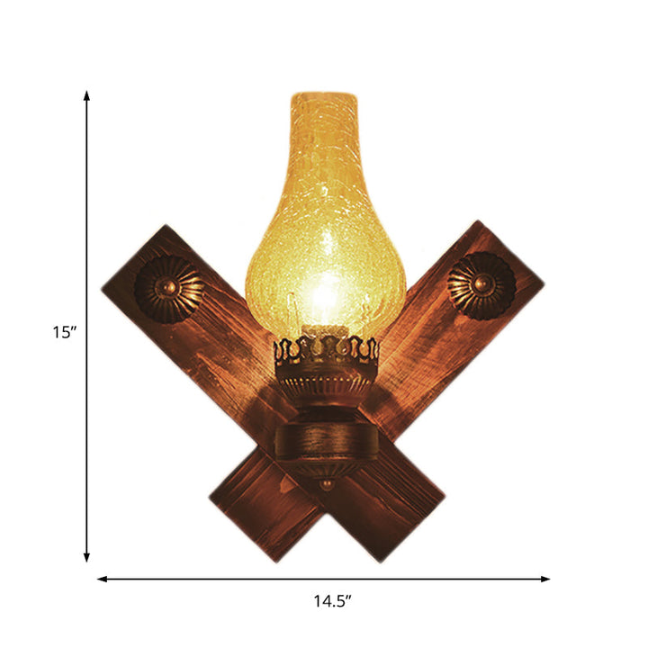 BowLift | A light wall lamp light industrial crackle glass vase shape lighting fixture in yellow, 3.5"/5"/14.5" wide