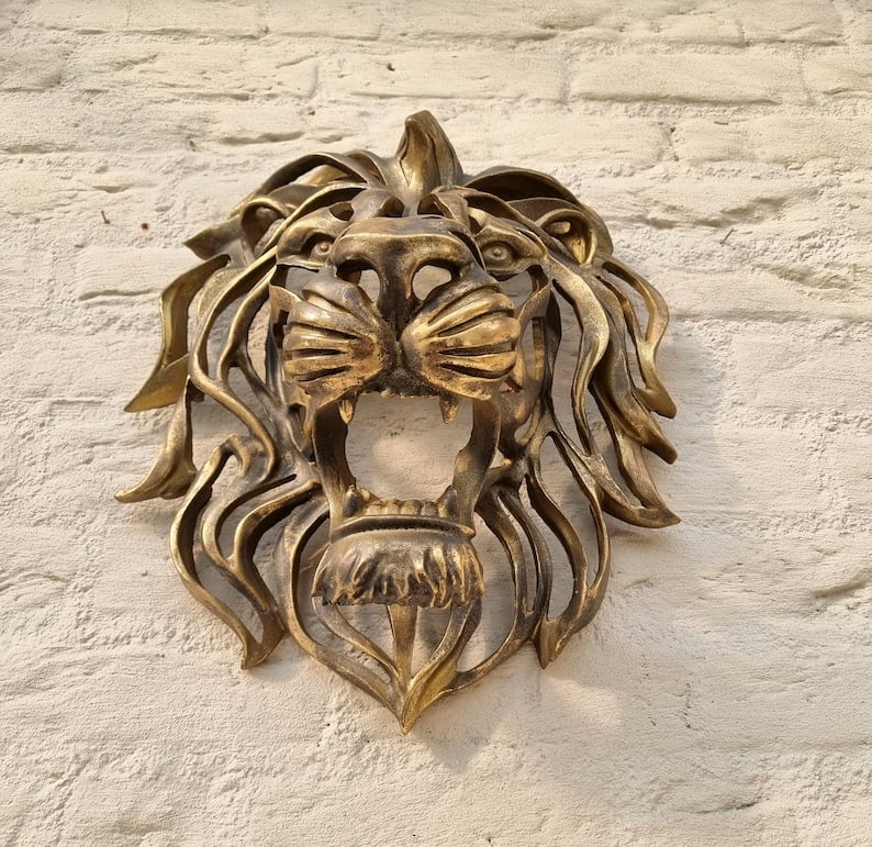 BowLift | Rare Find-Large Lion Head Wall Mounted Art Sculpture