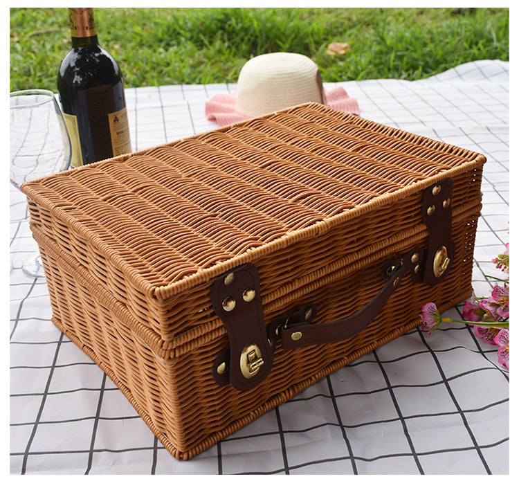 Elegant Handwoven Picnic Basket Bowlift