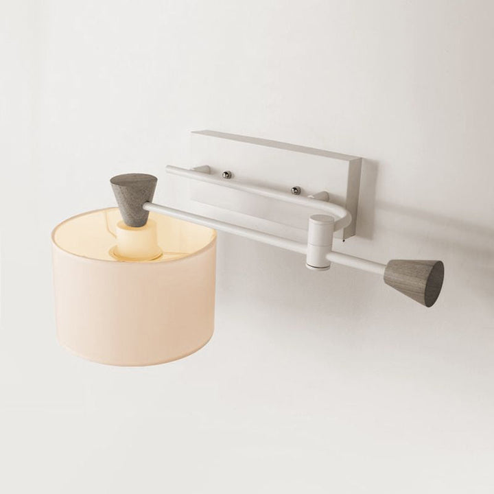 BowLift | Fabric Drum Shade Wall Mounted Light Industrial Loft 1 Light Bedroom Adjustable Wall Lighting in White