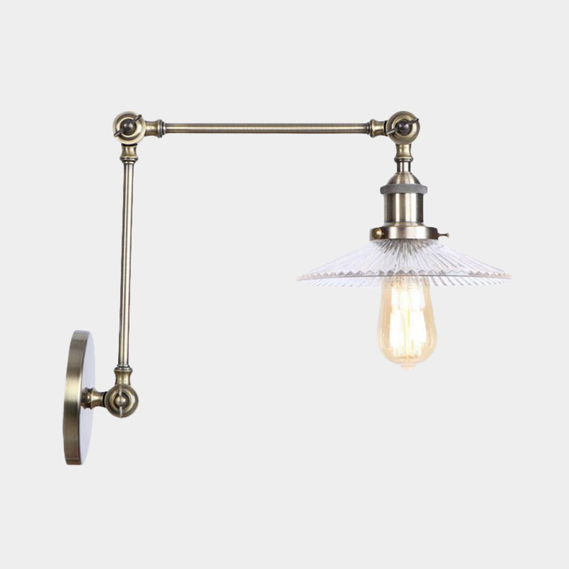 BowLift | Saucer Living Room Wall Light Rustic Style Prism Glass 1 Light Black/Silver/Bronze Wall Lamp