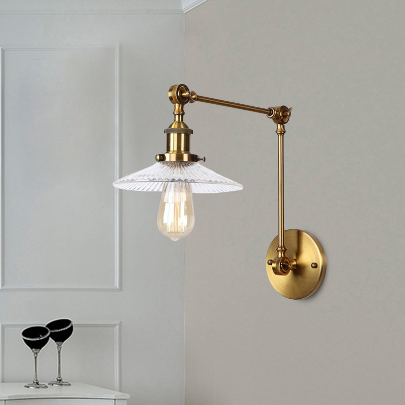BowLift | Saucer Living Room Wall Light Rustic Style Prism Glass 1 Light Black/Silver/Bronze Wall Lamp