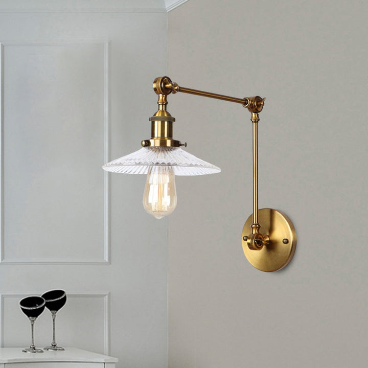 BowLift | Saucer Living Room Wall Light Rustic Style Prism Glass 1 Light Black/Silver/Bronze Wall Lamp