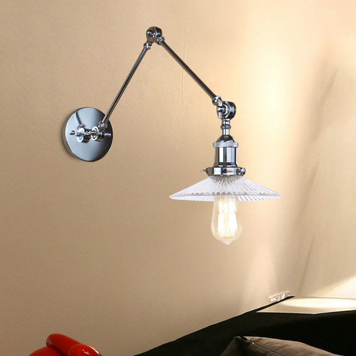 BowLift | Saucer Living Room Wall Light Rustic Style Prism Glass 1 Light Black/Silver/Bronze Wall Lamp