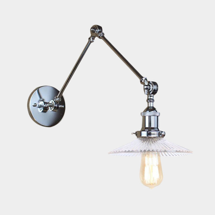 BowLift | Saucer Living Room Wall Light Rustic Style Prism Glass 1 Light Black/Silver/Bronze Wall Lamp