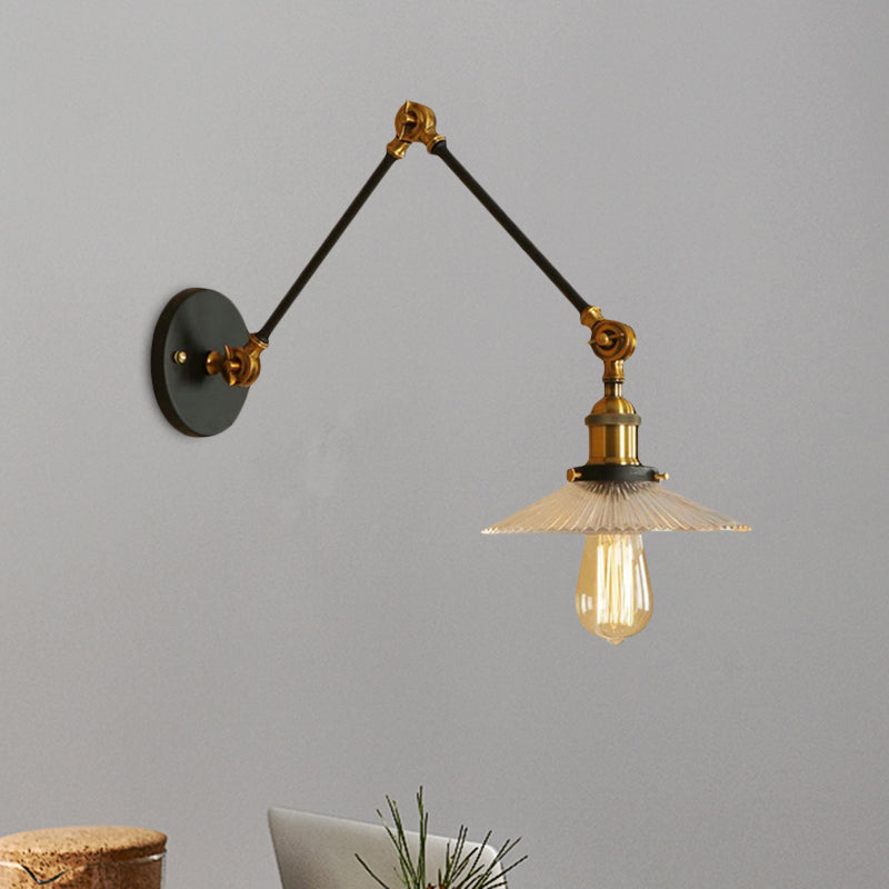 BowLift | Saucer Living Room Wall Light Rustic Style Prism Glass 1 Light Black/Silver/Bronze Wall Lamp