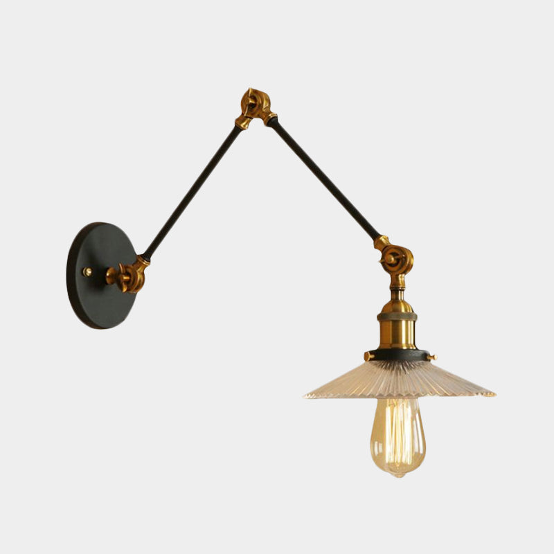 BowLift | Saucer Living Room Wall Light Rustic Style Prism Glass 1 Light Black/Silver/Bronze Wall Lamp