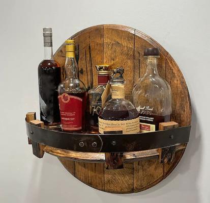 BowLift | Bourbon Whiskey Barrel Shelf - Rustic Bar Accessories