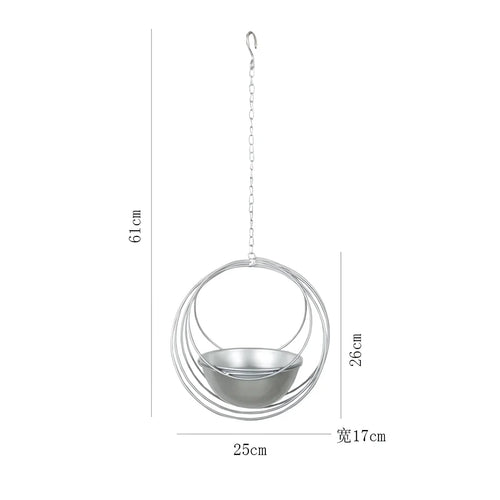 BowLift | Decorative Iron Hanging Flower Pot - Swinging Wall Planter Basket for Home