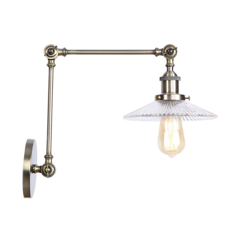 BowLift | Saucer Living Room Wall Light Rustic Style Prism Glass 1 Light Black/Silver/Bronze Wall Lamp