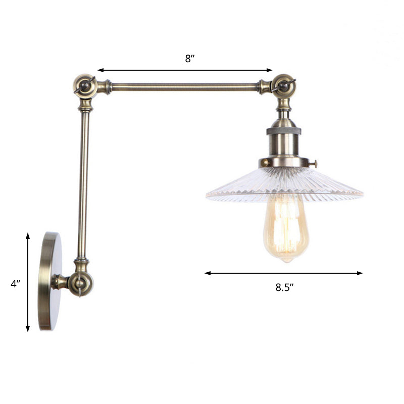BowLift | Saucer Living Room Wall Light Rustic Style Prism Glass 1 Light Black/Silver/Bronze Wall Lamp
