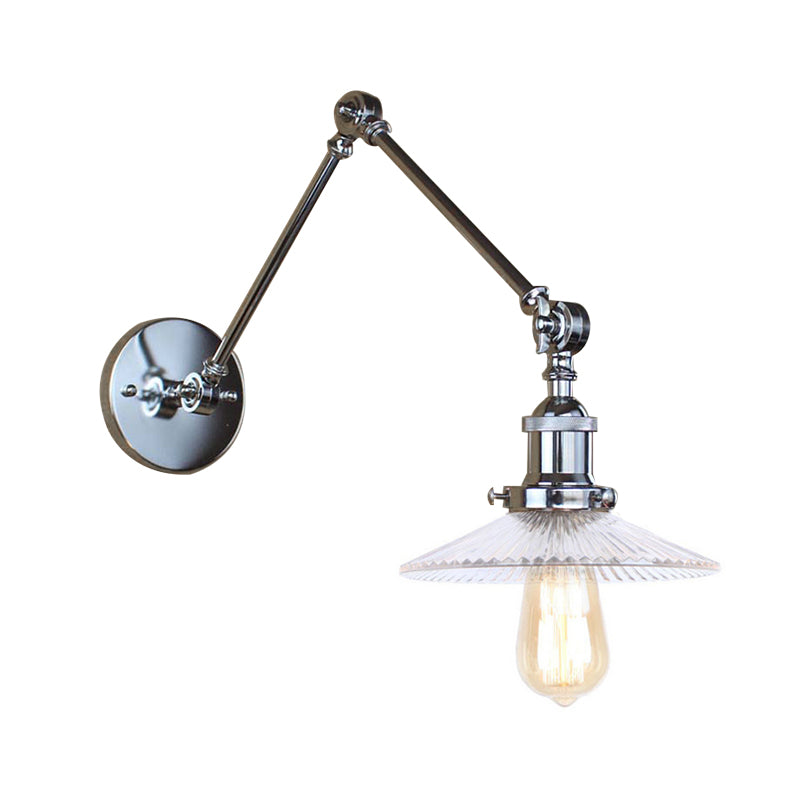 BowLift | Saucer Living Room Wall Light Rustic Style Prism Glass 1 Light Black/Silver/Bronze Wall Lamp