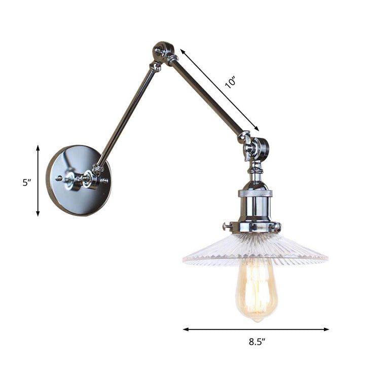BowLift | Saucer Living Room Wall Light Rustic Style Prism Glass 1 Light Black/Silver/Bronze Wall Lamp