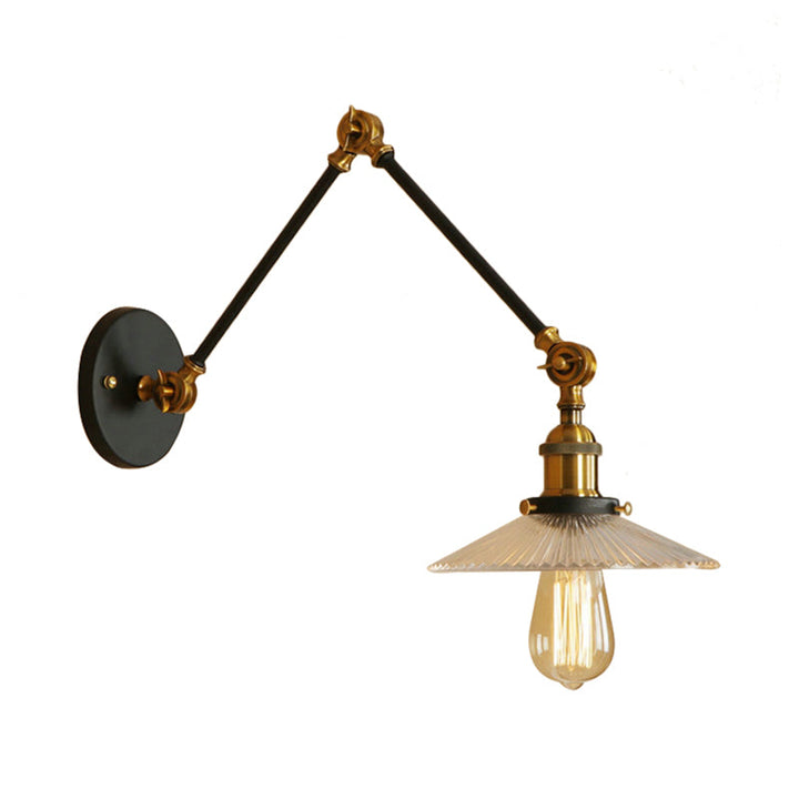 BowLift | Saucer Living Room Wall Light Rustic Style Prism Glass 1 Light Black/Silver/Bronze Wall Lamp
