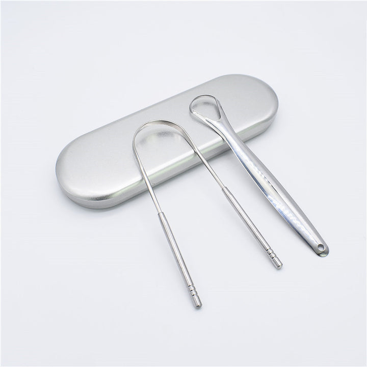 Stainless Steel Long-Handle Ergonomic Tongue Cleaner Bowlift