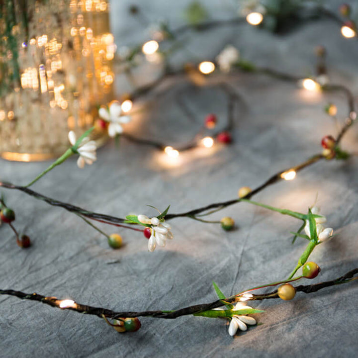 BowLift | Rattan Fruit Copper Wire Decoration 20 Light Battery String Lights