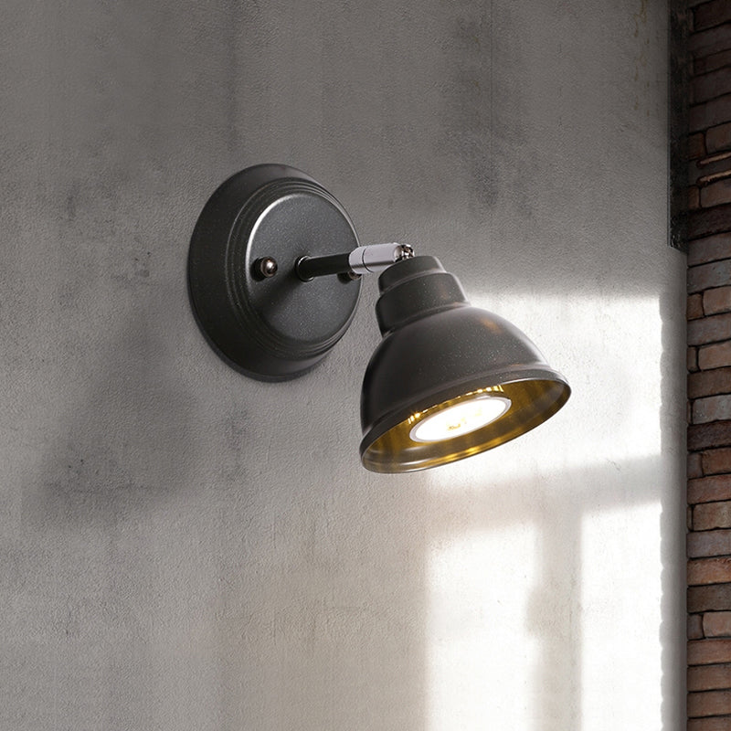 BowLift | Mini Catapulted Metal Wall Lamp Vintage 1 Light Corridor Rotatable Wall Lamp Fixture in Black