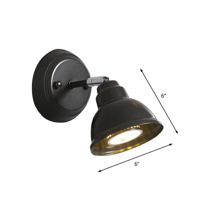 BowLift | Mini Catapulted Metal Wall Lamp Vintage 1 Light Corridor Rotatable Wall Lamp Fixture in Black