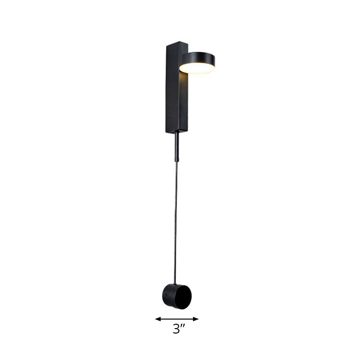 BowLift | Modern simple drum shade wall light metal LED wall light for the bedroom in white/warm light