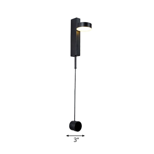 BowLift | Modern simple drum shade wall light metal LED wall light for the bedroom in white/warm light
