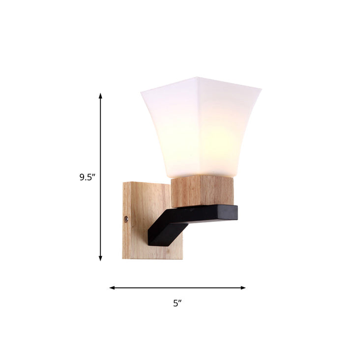 BowLift | Modern White Wall Light Inverted Bell One Head Matte Glass Wall Lamp for Bedroom Dining Room