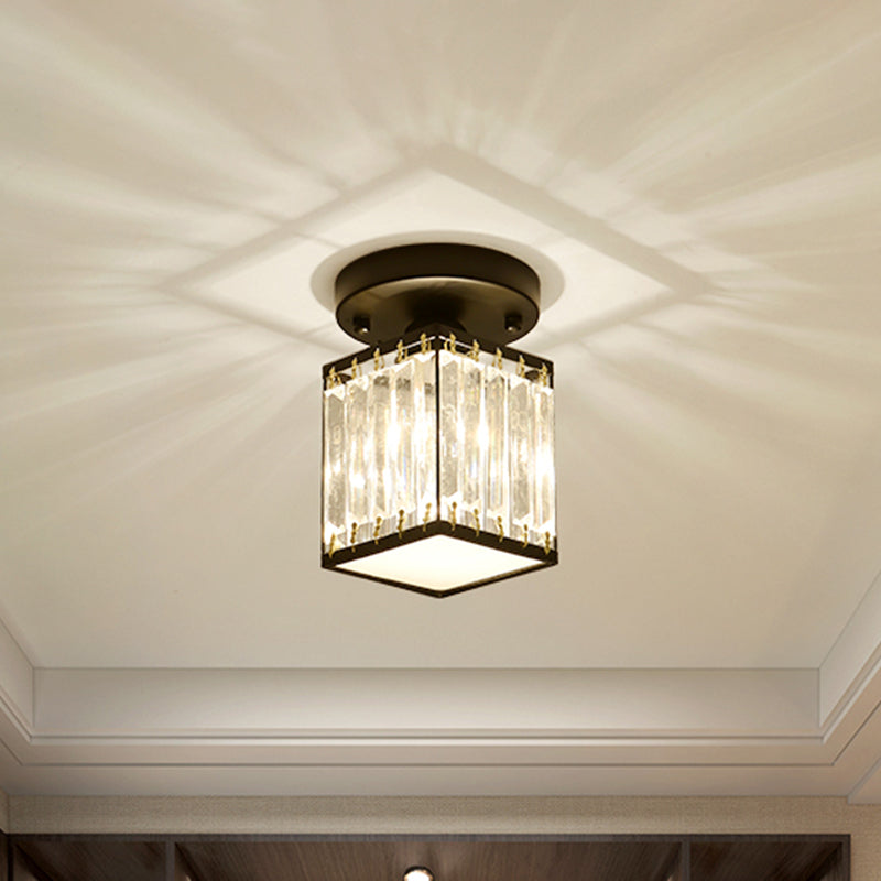 CrystalLuxe – Black-Golden Crystal Ceiling Lamp Bowlift