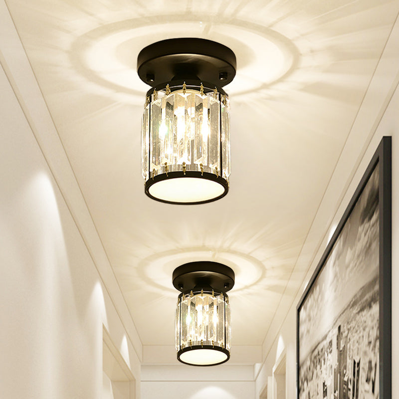 CrystalLuxe – Black-Golden Crystal Ceiling Lamp Bowlift