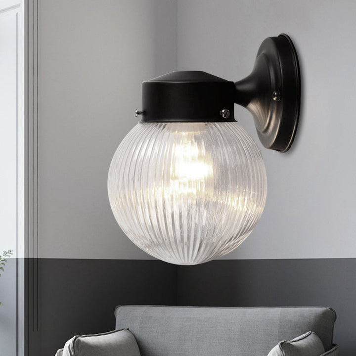 BowLift | Prismatic Glass Global Wall Light Modern 1 Light Black/White Wall Mounted Lighting Fixture for Hall