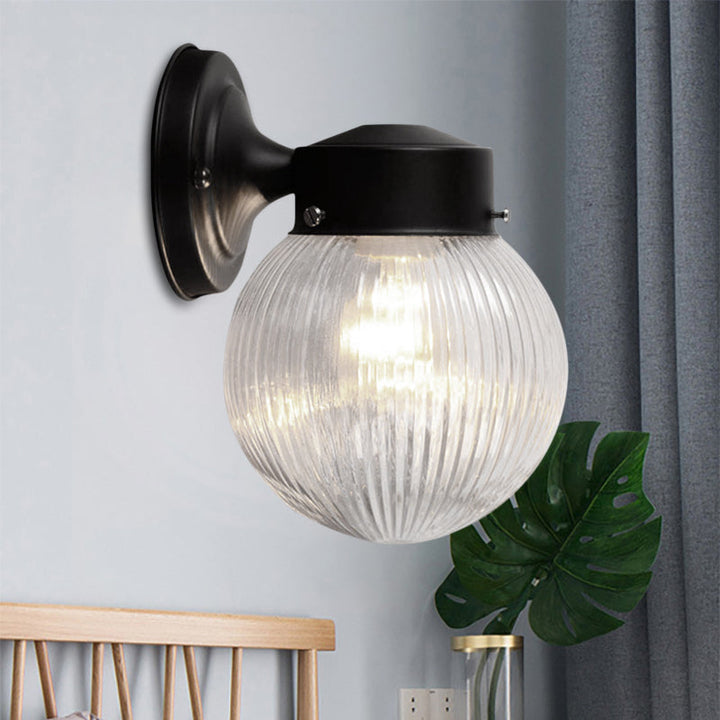 BowLift | Prismatic Glass Global Wall Light Modern 1 Light Black/White Wall Mounted Lighting Fixture for Hall