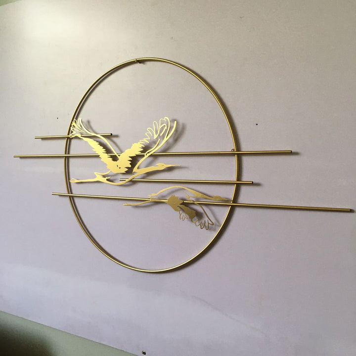 Elegant Metal Crane Wall Art Bowlift