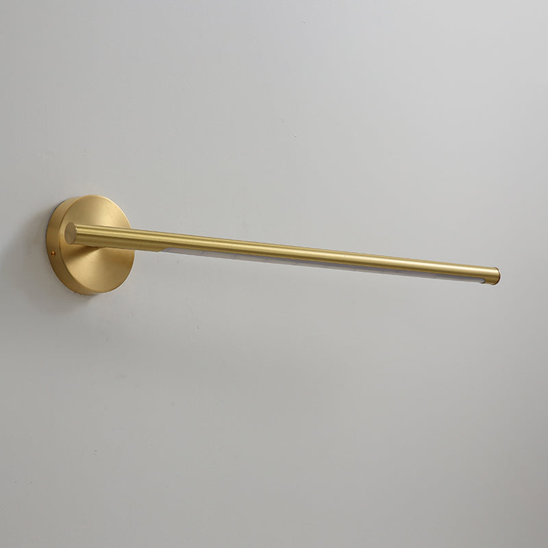 BowLift | Gold Rod Wall Lamp Minimalist Metal 16"/25" Long LED Vanity Sconces Light with Acrylic Diffuser