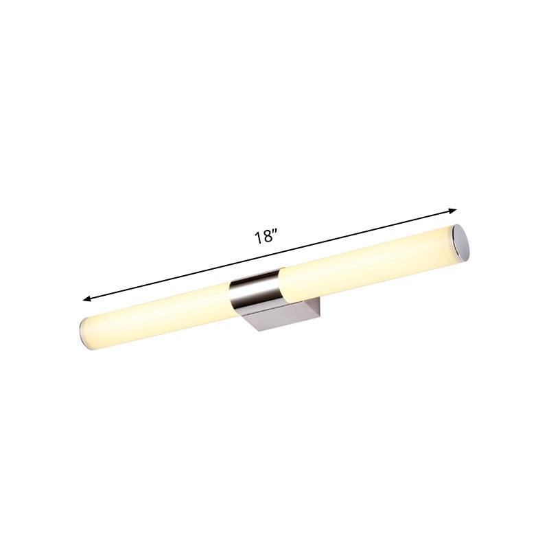 BowLift | Acrylic Tube Wall Vanity Light Modern Chrome Surface LED Wall Lamp in Warm/White Light, 18"/23.5"/31.5" Length