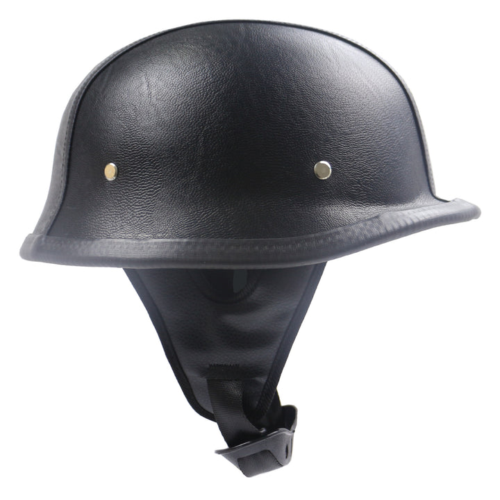 Classic Leather Motorcycle Helmet Bowlift