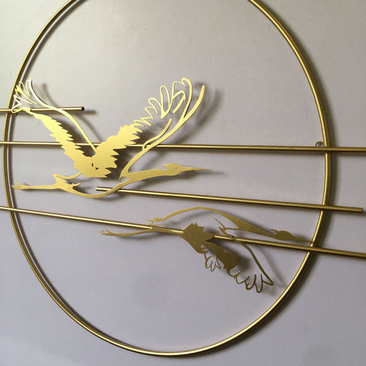 Elegant Metal Crane Wall Art Bowlift