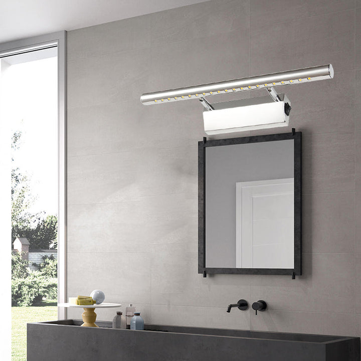 BowLift | Modern Style Cylinder Vanity Wall Sconce Metallic 10"/16" W LED Bathroom Wall Light in Chrome, Warm-/White Light