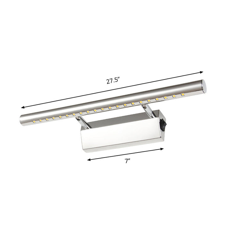 BowLift | Modern Style Cylinder Vanity Wall Sconce Metallic 10"/16" W LED Bathroom Wall Light in Chrome, Warm-/White Light