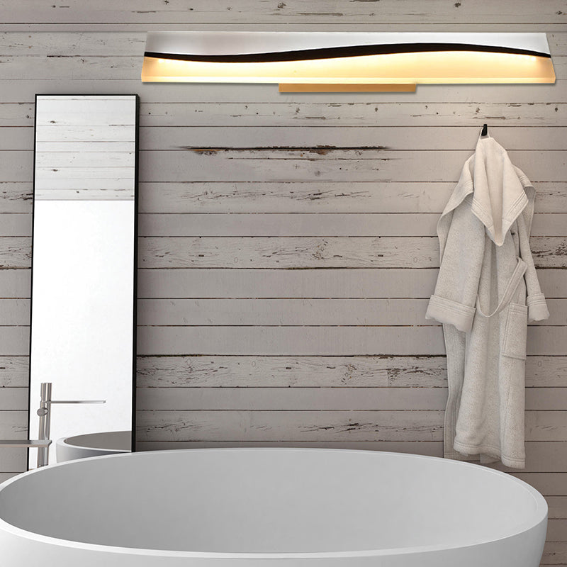 BowLift | Acrylic Rectangular Makeup Mirror Lamp Simple 16"/19.5"/23" Width LED Bathroom Light over Mirror in Warm/White, Water and Fog Resistant