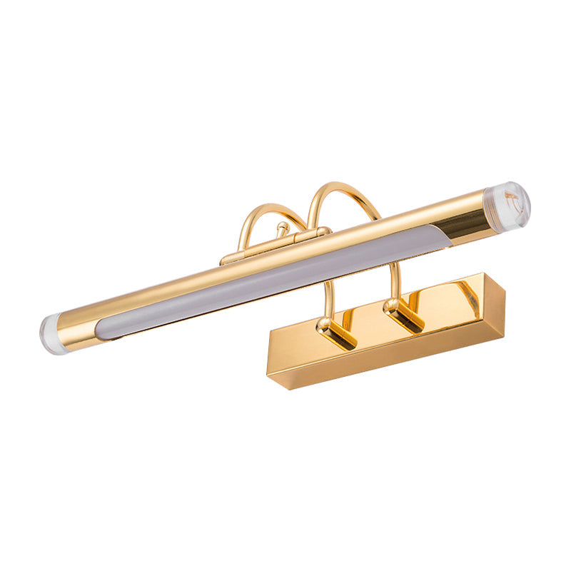 BowLift | 16"/21" Width Cylindrical Vanity Light Fixture Modernism Style Metallic LED Indoor Wall Lamp in Gold, Warm/White Lighting