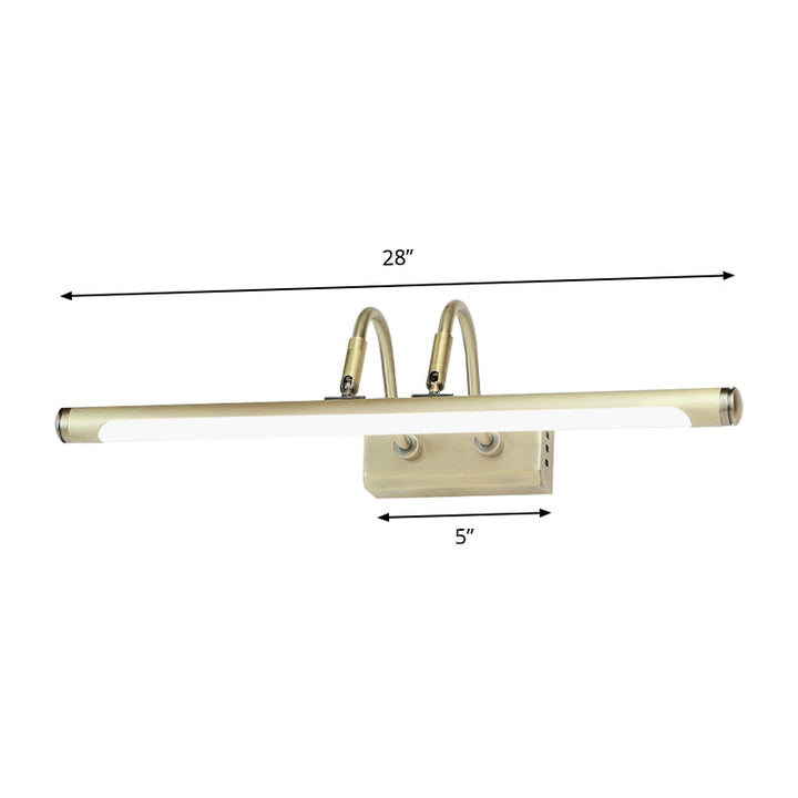 BowLift | Tube Designer Lighting Modern Metal 16.5"/20.5" W LED Gold Finish Adjustable Wall Lamp with Curved Arm, Warm/White Light