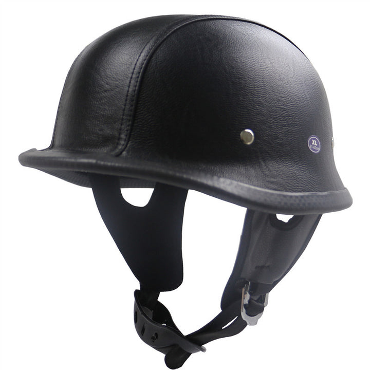 Classic Leather Motorcycle Helmet Bowlift
