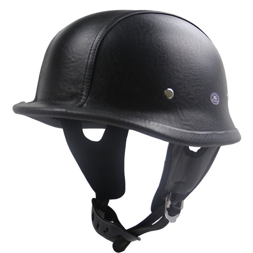 Classic Leather Motorcycle Helmet Bowlift