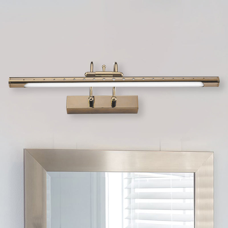 BowLift | 14"/19" Diameter Tube Wall Lighting with Arc Arm Modern Design Metal Warm/White Light LED Bathroom Vanity Lighting System in Gold
