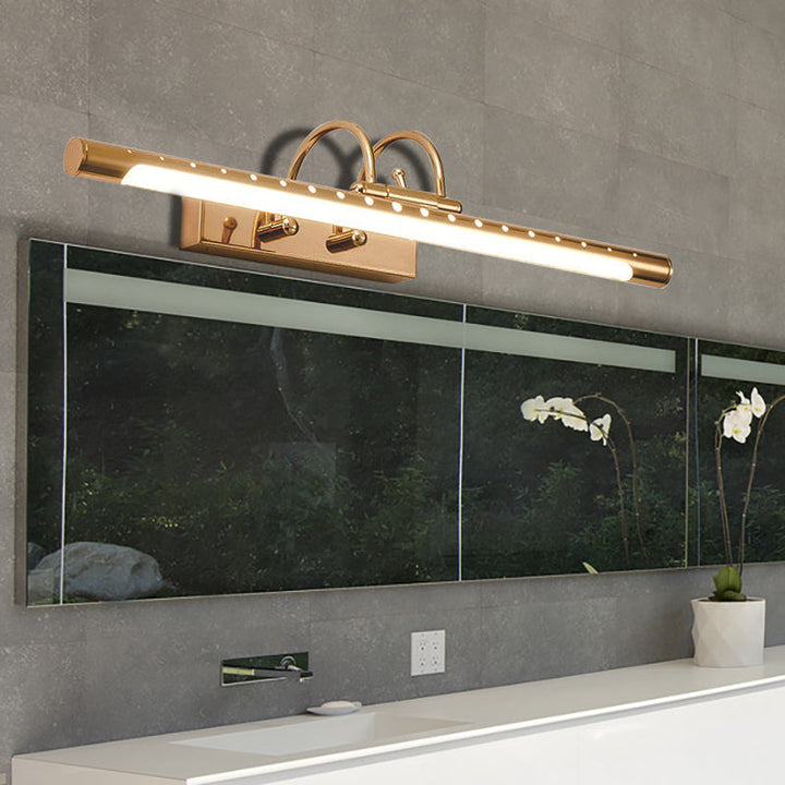 BowLift | 14"/19" Diameter Tube Wall Lighting with Arc Arm Modern Design Metal Warm/White Light LED Bathroom Vanity Lighting System in Gold