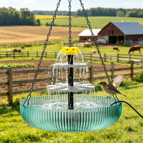 Solar Birdbath with Cascade Design