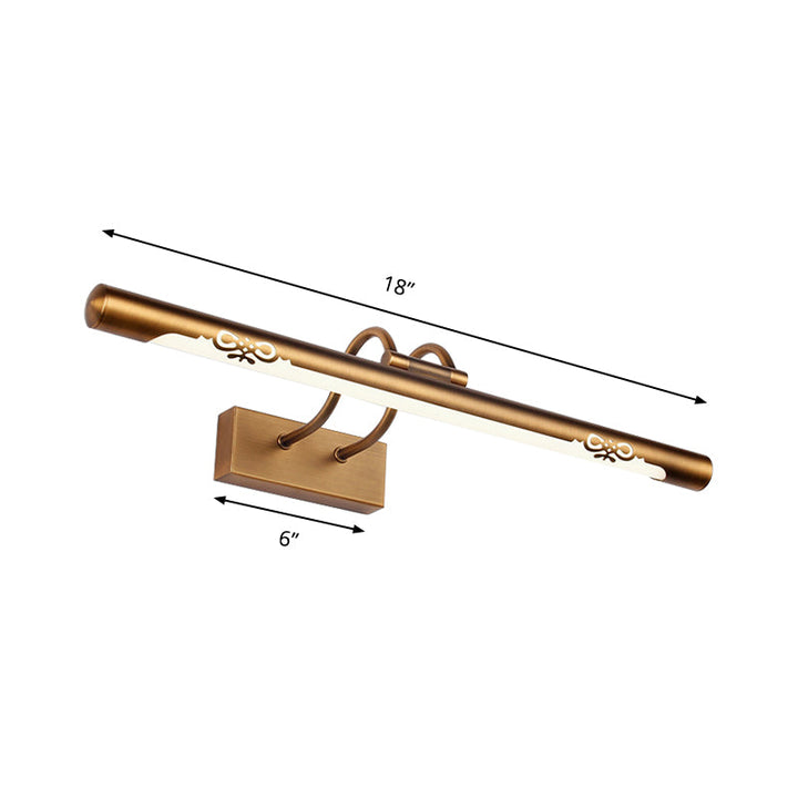BowLift | Modernism Pipe Vanity Wall Lamp Metal LED Bathroom Wall Light in Bronze Finish, 18"/29.5" W