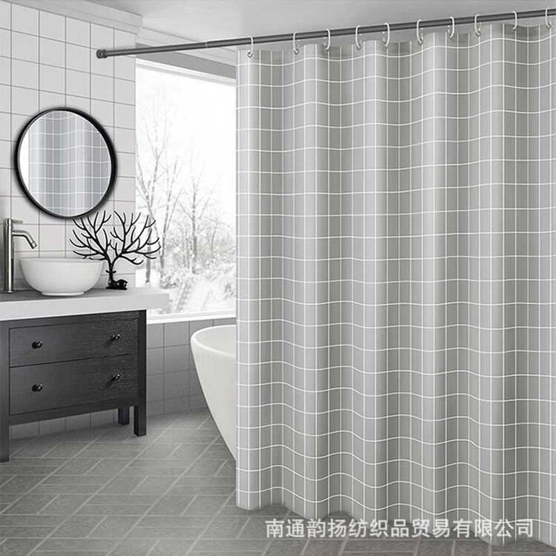 Modern Minimalist Grid Shower Curtain Bowlift