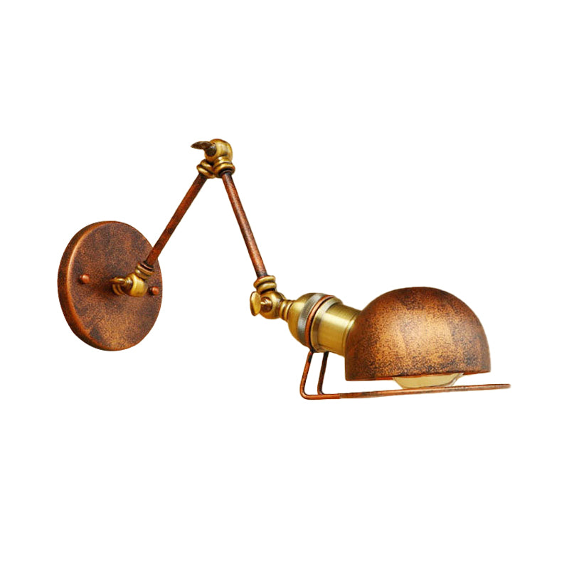 BowLift | Vintage Industrial Bowl Wall Lamp 1 Light Iron Wall Lamp with Rotatable Arm in Black/Metal